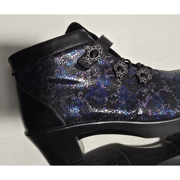 Alegria Womens Heidi Black Dahlia Boots Sz 41 US 10.5-11 Metallic Shimmer - Picture 7 of 11